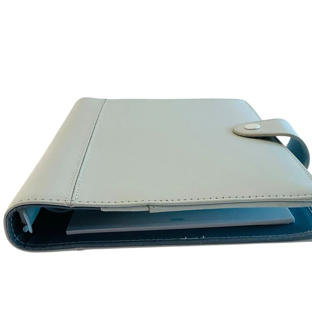Kikki.k Signature Planner Leather A5 Large GRAY with White Rings, Agenda